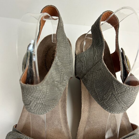 Taos Sandals 41 US 10-10.5 Taupe Carousel 2 Wedge Open Toe Leather Comfort - Picture 11 of 15